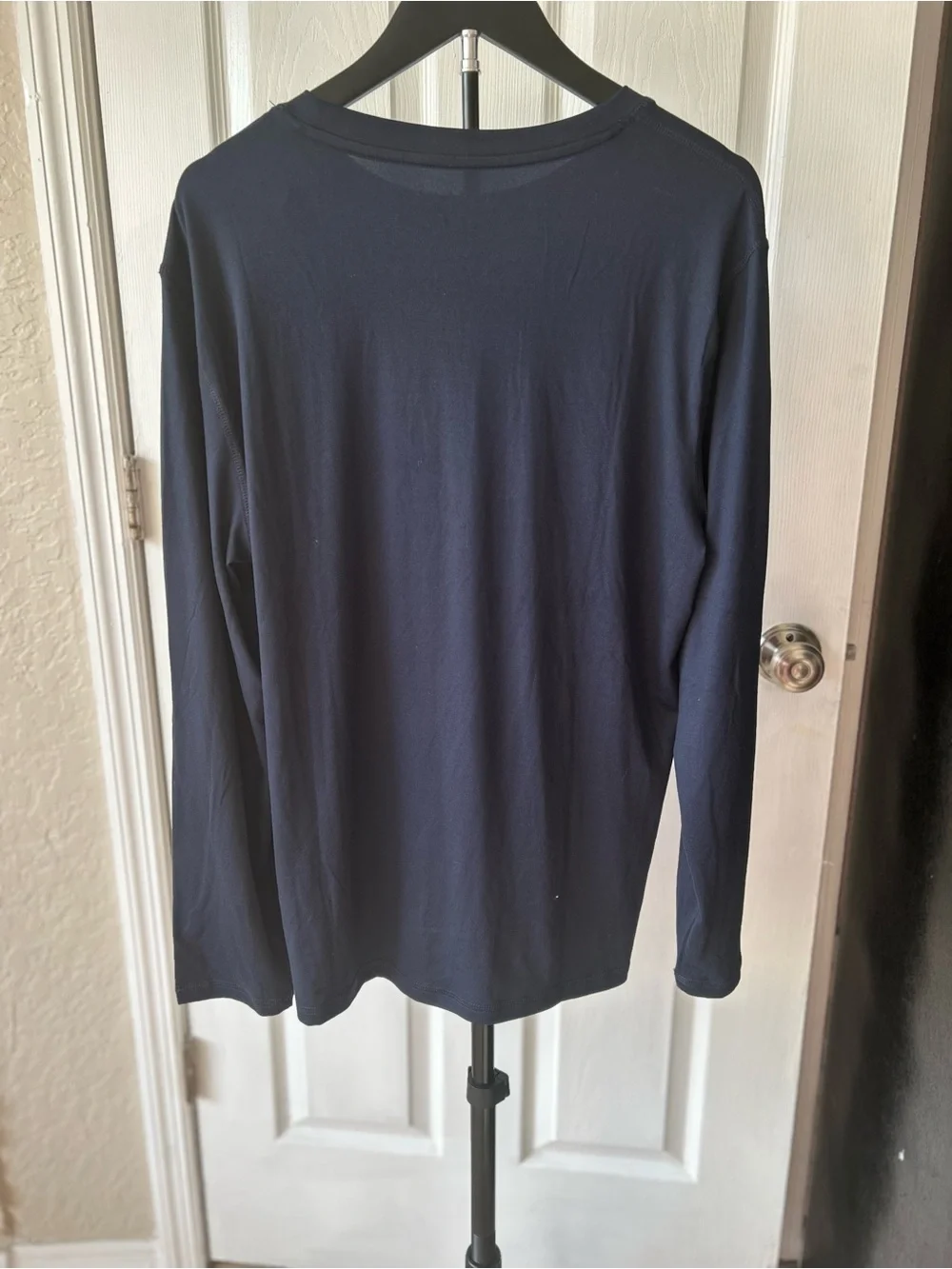 Perry Ellis Portfolio Men's Deluxe Touch Long Sleeve Crewneck Tee - Navy Size M